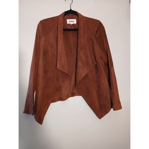 BB Dakota Faux Suede Waterfall Drape Jacket Brown M